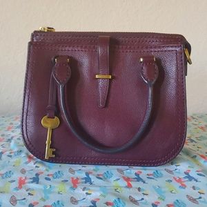 Fossil mini ryder satchel, fig burgundy color trending this fall winter